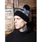 Шапка Custom Wear Iceland з бубоном чорна